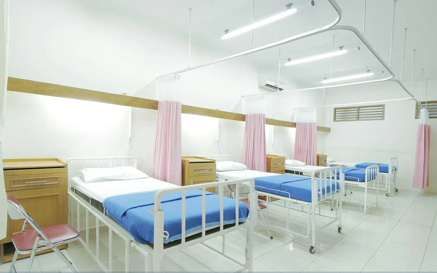 Stock photo of an empty hospital ward. Not Vijaya Hospital Kottarakara.